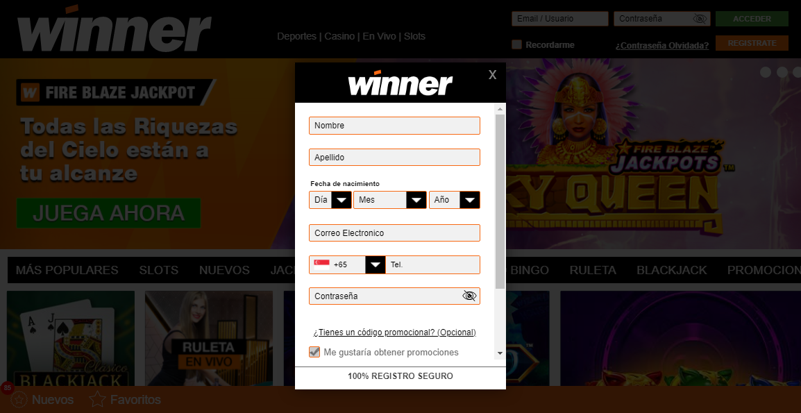 Winner Casino Desktop screenshot