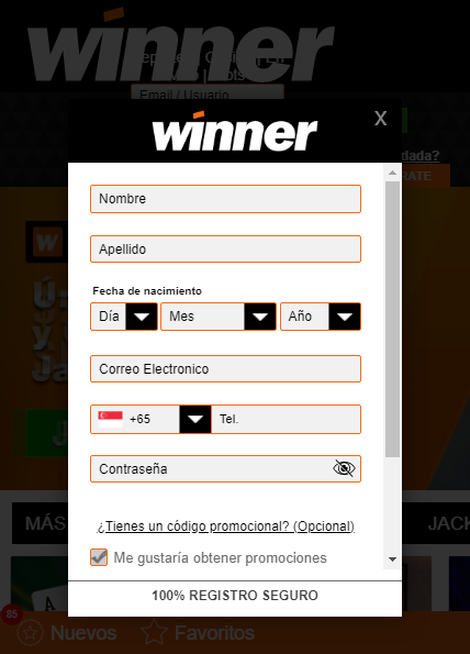 Winner Casino Mobile screenshot